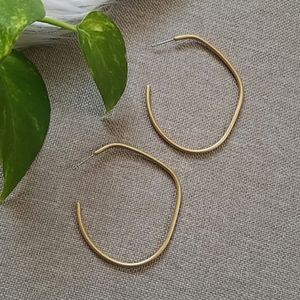 Abstract Matte Gold Hoops